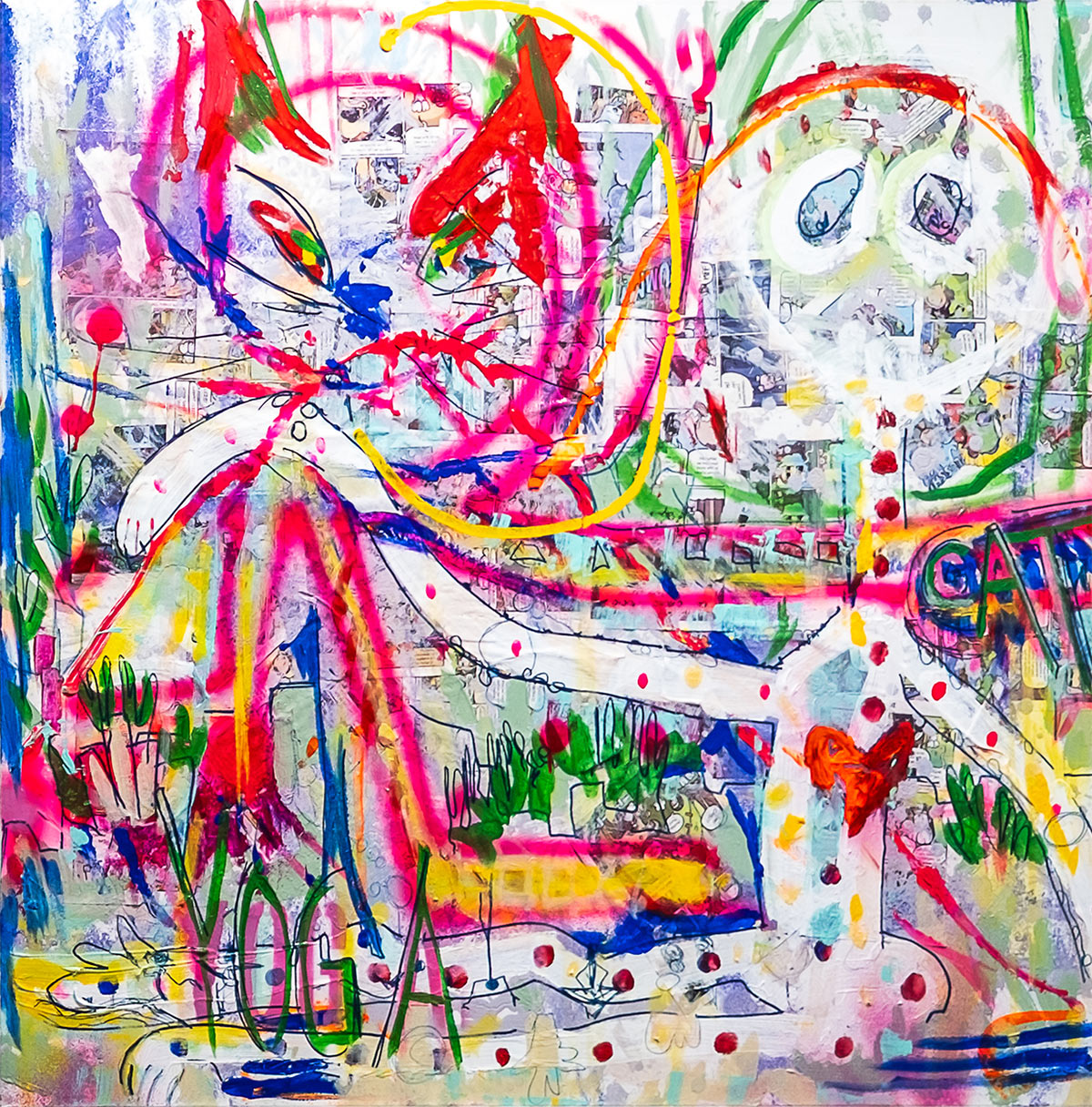 Collage *Yoga-Cat* Nelly Artproject